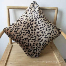 Short Faux Fur Cushion Decorative Pillow Covers Leopard Print Square Throw Pillowcase Cushion Covers for Sofa Bed Chair